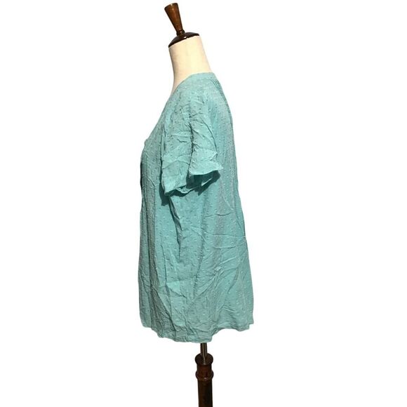 Soft Surroundings Blue Textured Rayon Tunic Top - Picture 3 of 7